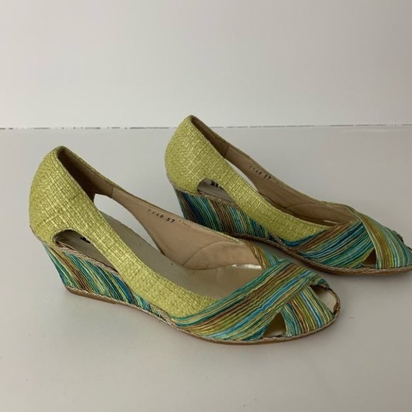 Vintage Bravo Browns Y2K Metallic Green Wedge - Picture 2 of 8